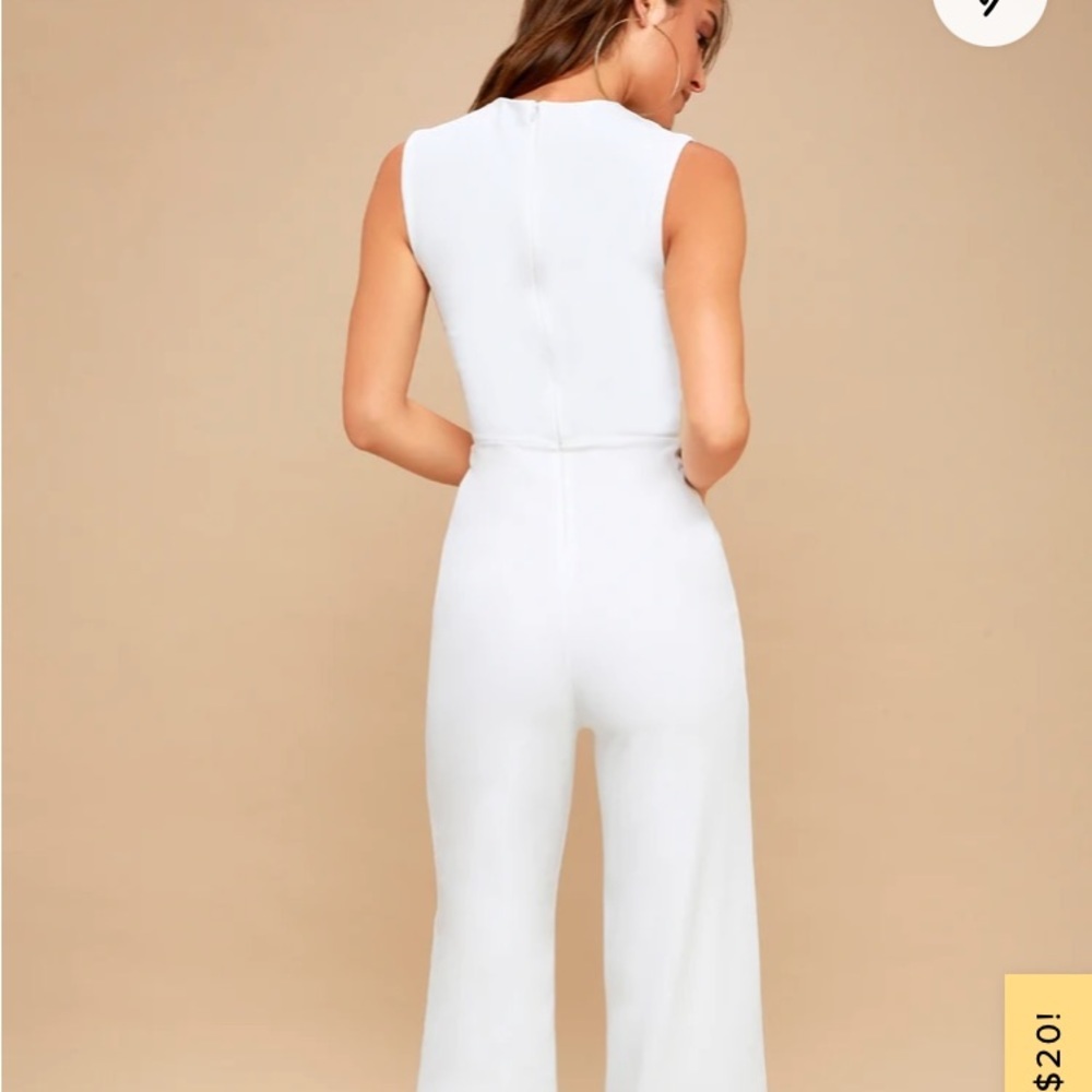 Lulu's White Square Neck Wide-Leg Jumpsuit - Picture 11 of 12